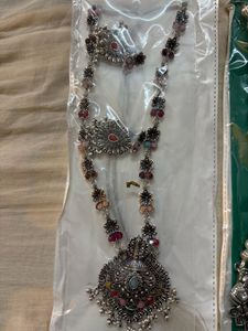 Oxidised Silver Afghani Jewellery Set