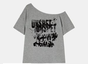 Grey Graphic Print Off-Shoulder Top