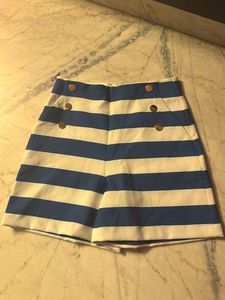 Blue &amp; White Striped Sailor Shorts