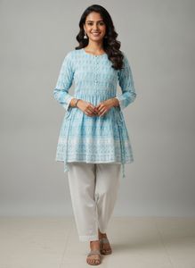 Elegant Sky Blue short top