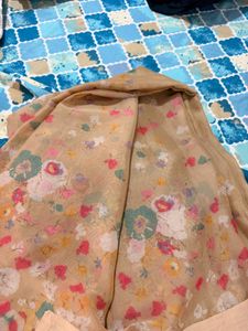 Sheer Floral Print Saree