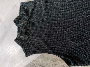 Sparkly Mock Neck Sleeveless Top