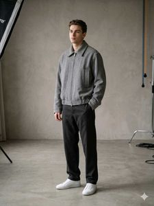 Men's Grey Bomber Jacket
