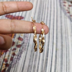 Gold Twisted Drop Earrings