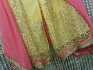 Suit With Flaired plazo N Dupatta