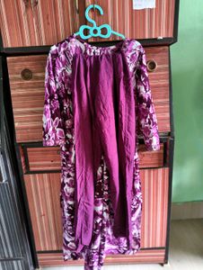 Purple Floral Print Kurti