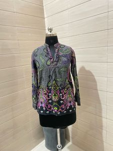 Made in USA 🇺🇸 fitted Patterned Long Sleeve Top