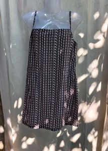 371110. Chic Black & White Print Mini Dress