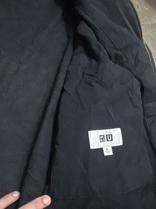 Black Hooded bomber Zip-Up Jacket