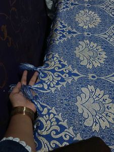 Elegant Blue Damask Bedding Set