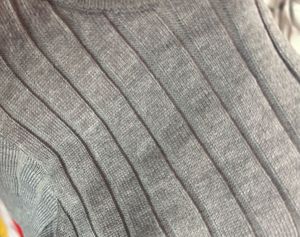 Grey Ribbed Knit Top