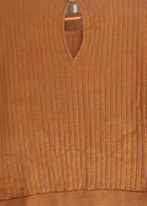 Woolen Brownish Mustard Maxi Dress