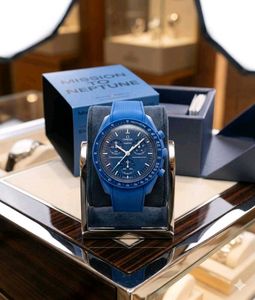 Blue Omega Speedmaster MoonSwatch Watch