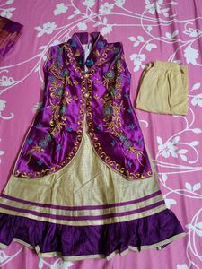 Size 34 New Exquisite Purple & Gold Lehenga Choli