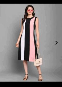 Colorblock Sleeveless Midi Dress