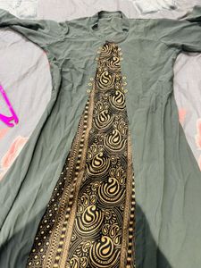 Elegant Grey &amp; Gold Print Kurta