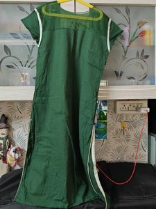 New Bottle Green patch work kurta