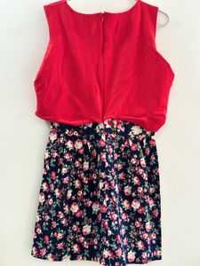 Red And Blue Stylish Mini Dress For Your Party