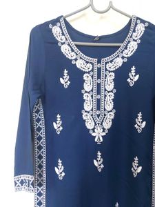 Blue Embroidered Kurta