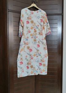Women Floral Printed Linen Suit Set