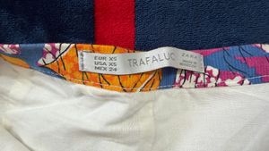 Zara Trafaluc Printed Skater Skirt
