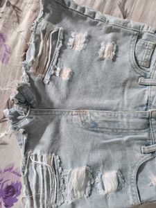 Distressed Denim Shorts