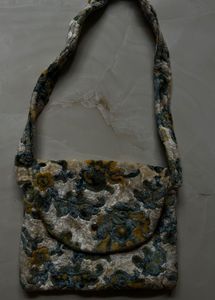 Vintage Floral Velour Sling Bag