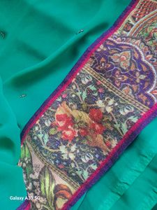 Elegant  sea Green Printed Saree with blouse