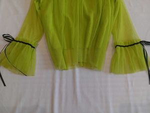 Lime Green Tulle Mesh Top
