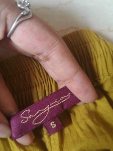 Yellow Cotton Cigar Pant