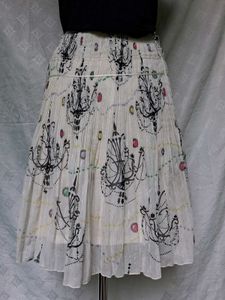 Chandelier Print Pleated Wrap Skirt