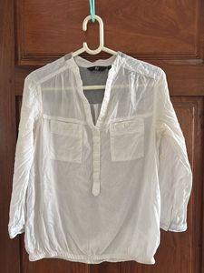 FIG White Semi Transparent Top