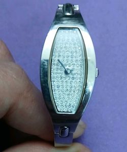 Sparkling Oval Dial Bangle Watch