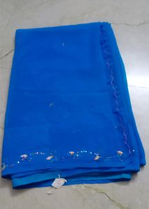 Blue Embroidered Saree