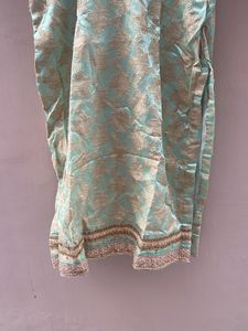 Elegant Teal &amp; Gold Brocade Kurta