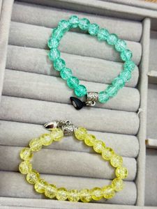 Magnetic Heart Bracelets - Green &amp; Yellow