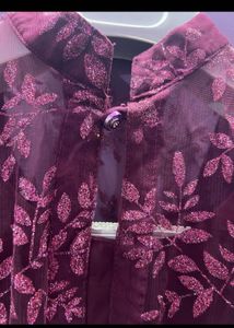 Elegant Burgundy Floral Gown