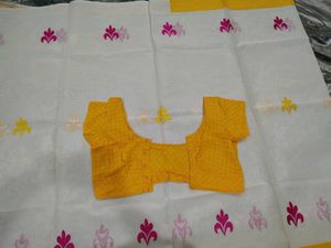 Pure Cotton Embroidery Saree