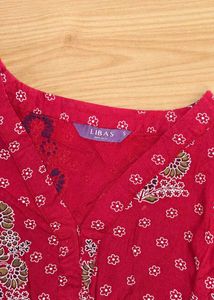 Red Printed Cotton Kurta
