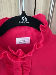 New Fuschia Pink shirt crop top