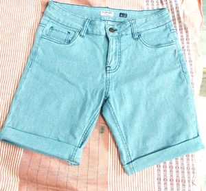 High Waist Blue Denim Shorts