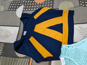 Light Blue Tunic Top and crop t shirt free