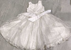 Elegant White Flower Girl Dress