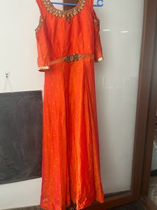 Embroidery Cold Shoulder Gown
