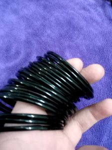Set of Black Glass Bangles
