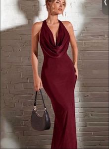 Elegant Maroon Maxi Dress