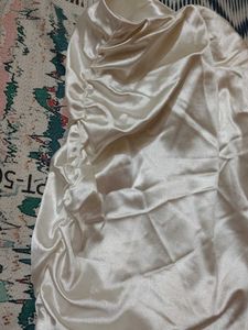 Satin Ruched pencil skirt