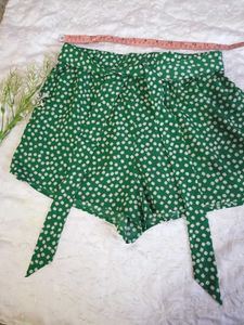 Green Floral Print shein Shorts