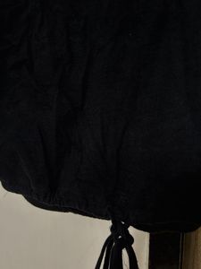Black Crop top with waist back tie