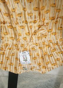 Cute Yellow Floral Print Kaftan Set